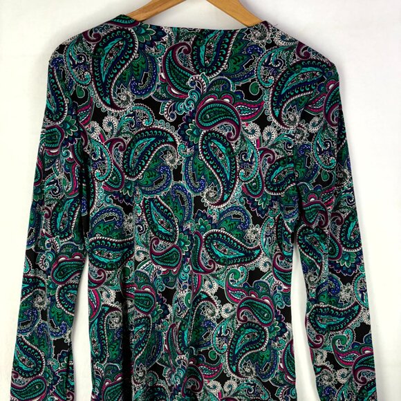 Liz Claiborne Paisley Long Sleeve Top - Picture 4 of 4
